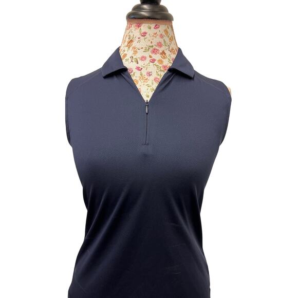 ⛳ PGA Tour Airflux Navy Sleeveless Polo XS – Athletic Golf Activewear Top - Picture 2 of 5
